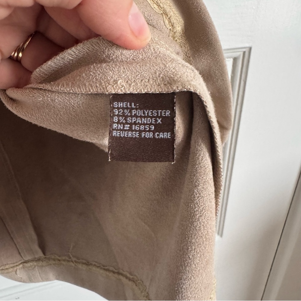 J. McLaughlin Camino Faux Suede Sheath Dress Women’s Size Medium Sand Beige EUC - Picture 3 of 5